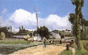 Camille Pissarro Riparian scenery on oil painting on canvas